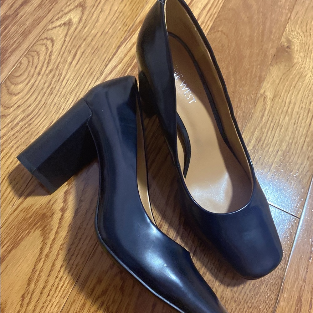Nine West women high heel black leather US 5.5